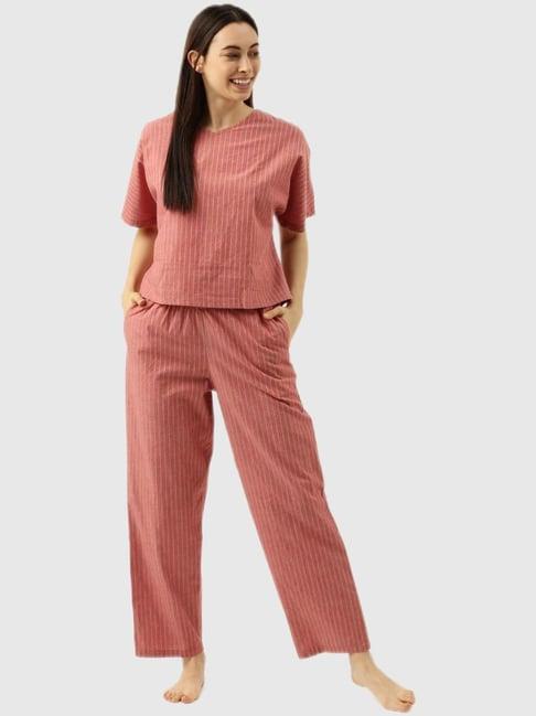 clt.s rust pin striped pajama set