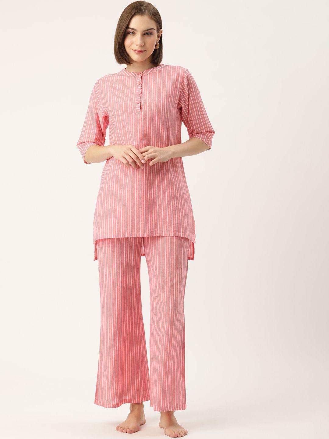 clt.s striped pure cotton night suit