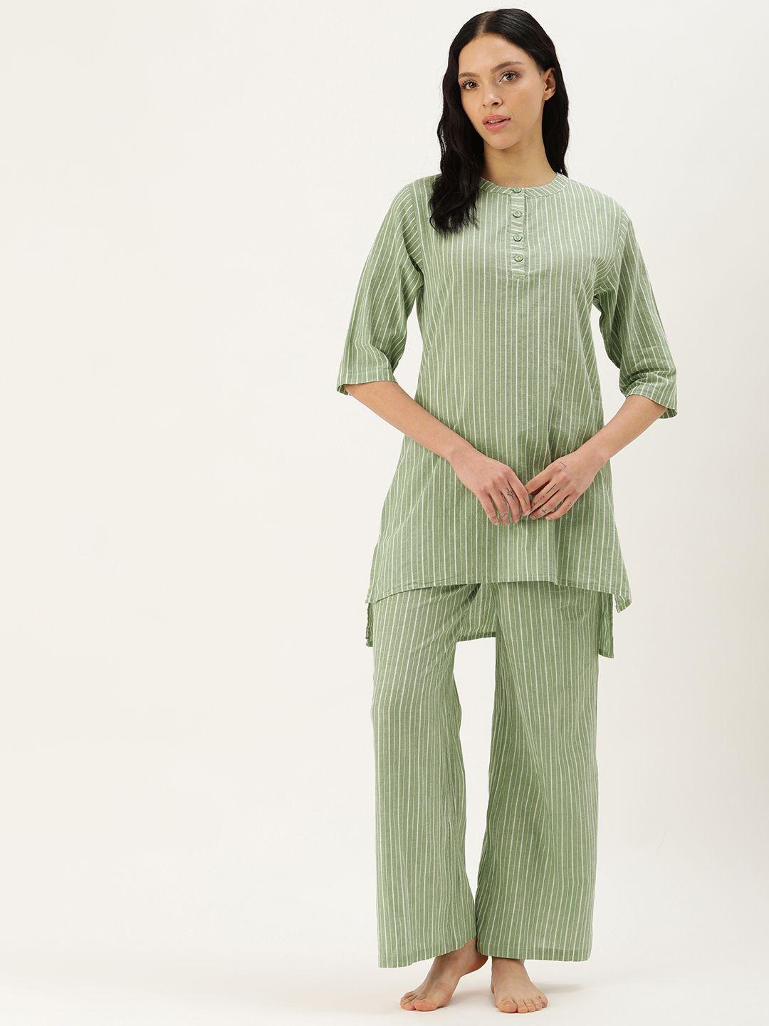 clt.s striped pure cotton night suit