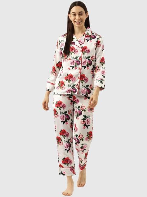 clt.s white floral print pajama set