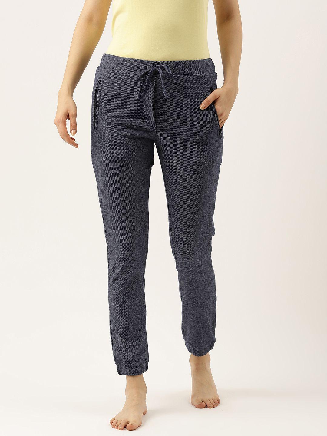 clt.s women blue solid slim fit joggers