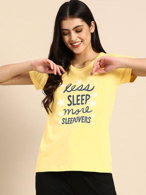 clt.s yellow printed t-shirt