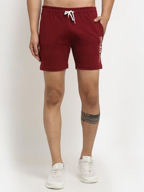 club york maroon regular fit shorts