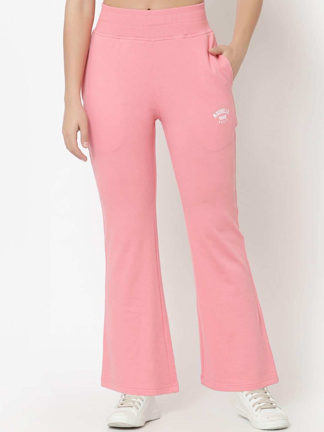 club york women pink solid cotton track pant