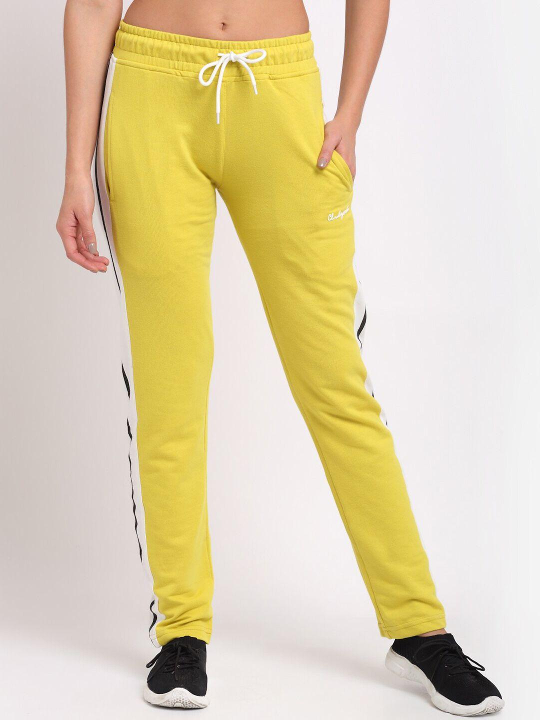 club york women yellow printed track pants