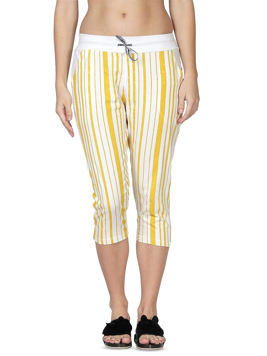 club a9 striped pure cotton capris