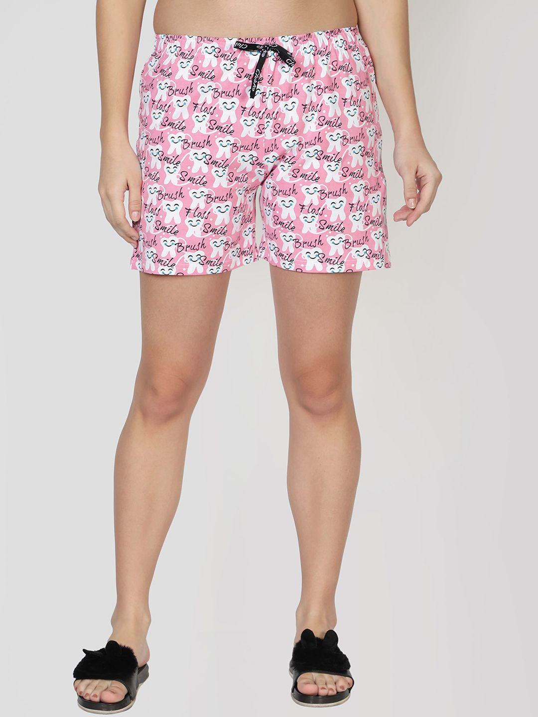 club a9 women pink printed shorts