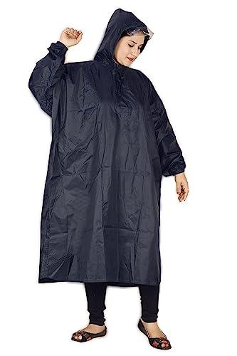 club seventy two women's rain poncho - stylish and functional outerwear for the rainy season (5xl, navyblue)