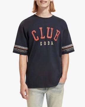club soda applique relaxed fit organic cotton t-shirt