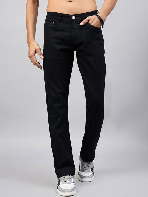 club york black regular fit lightly washed jeans