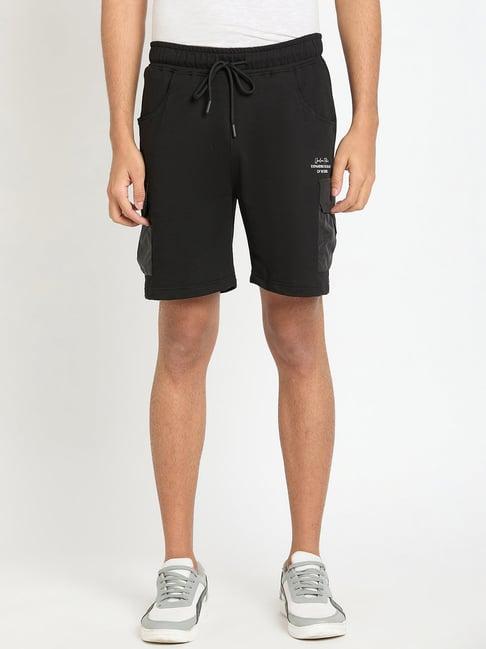 club york black regular fit shorts