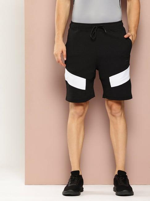 club york black regular fit sports shorts