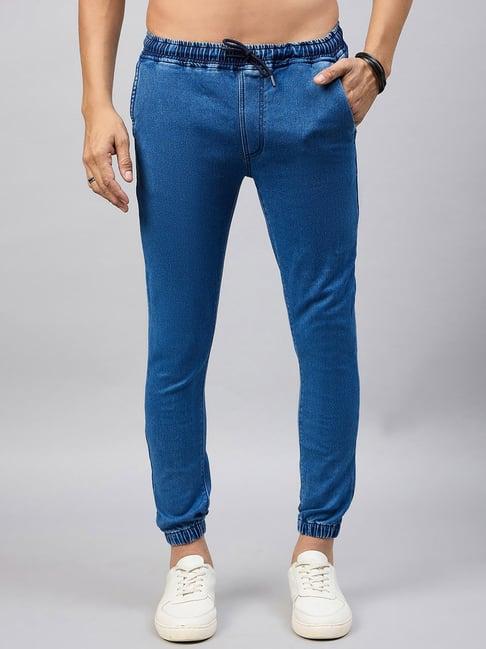 club york blue regular fit lightly washed jogger jeans