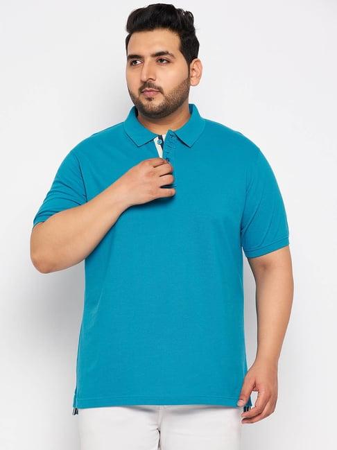 club york blue regular fit plus size polo t-shirt