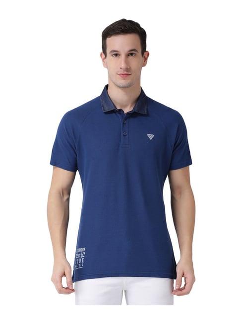 club york blue regular fit polo t-shirt