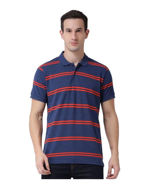 club york blue striped polo t-shirt