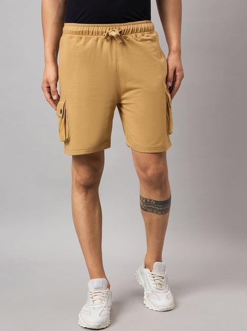 club york brown regular fit cargo shorts