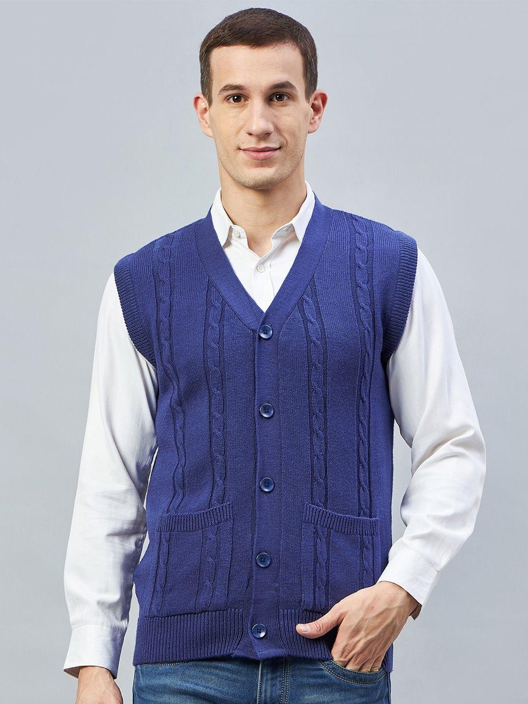 club york cable knit self design acrylic cardigan sweaters