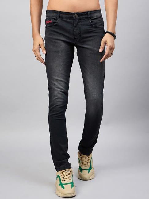 club york charcoal regular fit lightly washed jeans