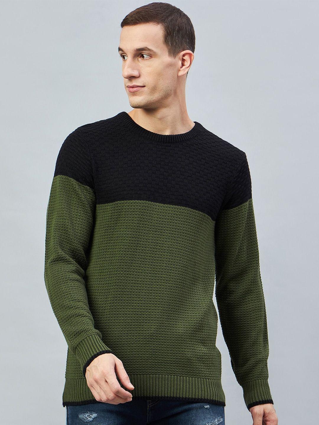 club york colourblocked acrylic pullover sweaters