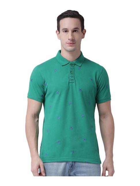 club york green printed polo t-shirt