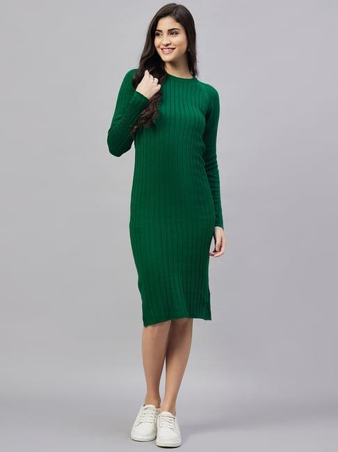 club york green striped shift dress