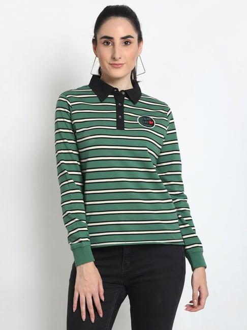 club york green striped sweatshirt