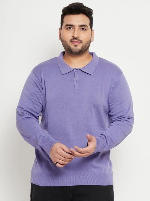 club york lavender regular fit self pattern sweater