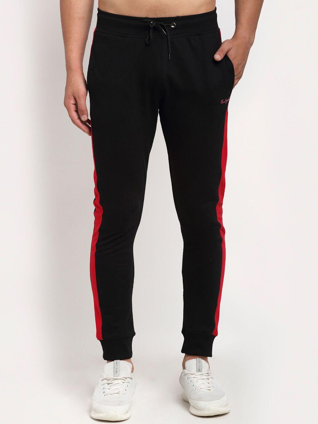 club york men black colorblocked joggers