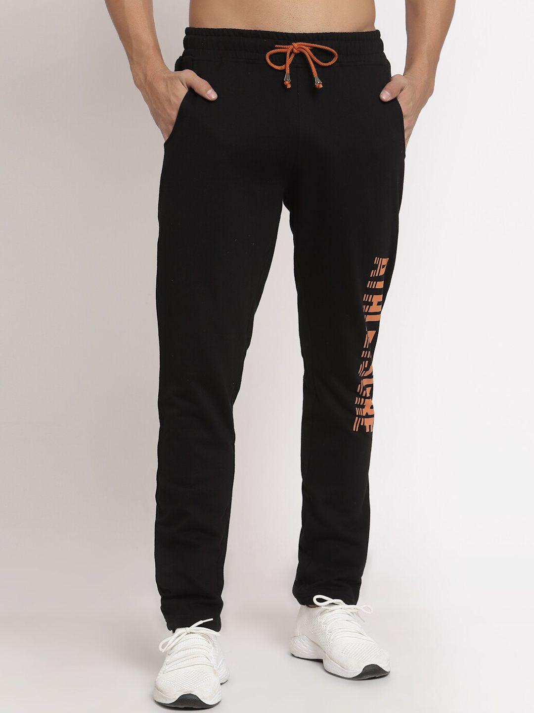 club york men black typography printed track pants