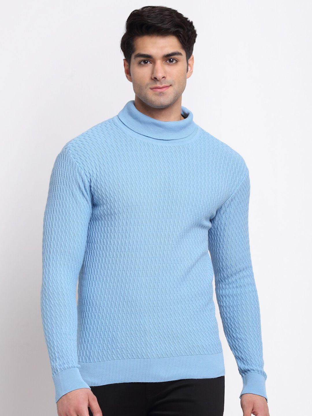 club york men blue ribbed acrylic pullover