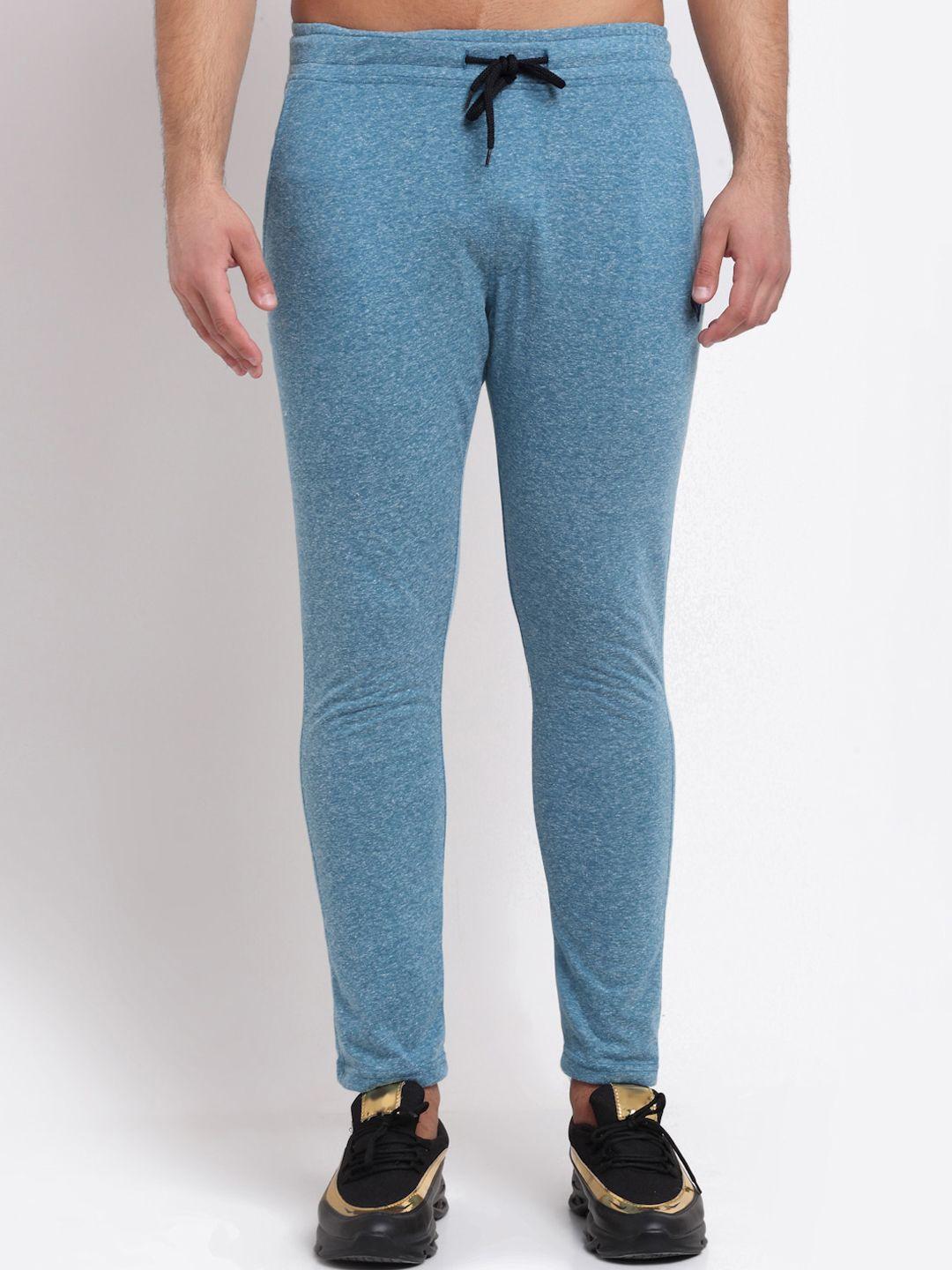 club york men blue solid track pant