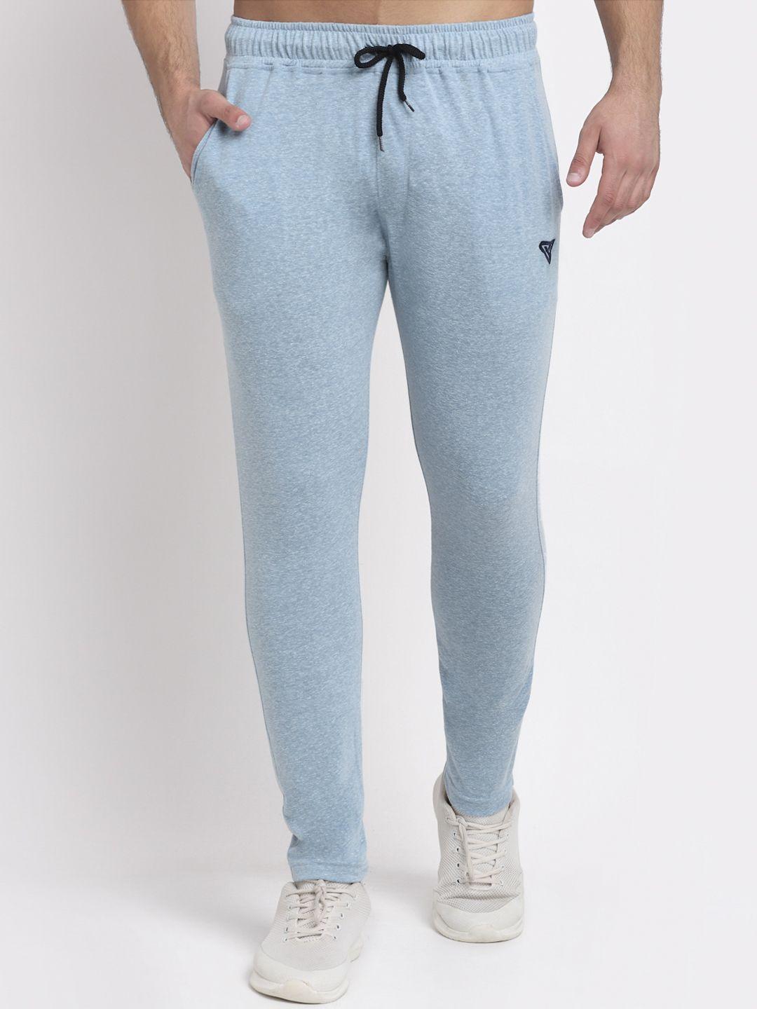 club york men blue solid track pants