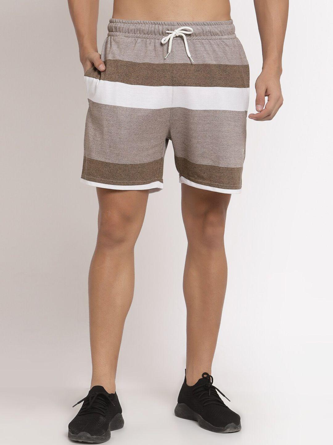 club york men brown striped shorts