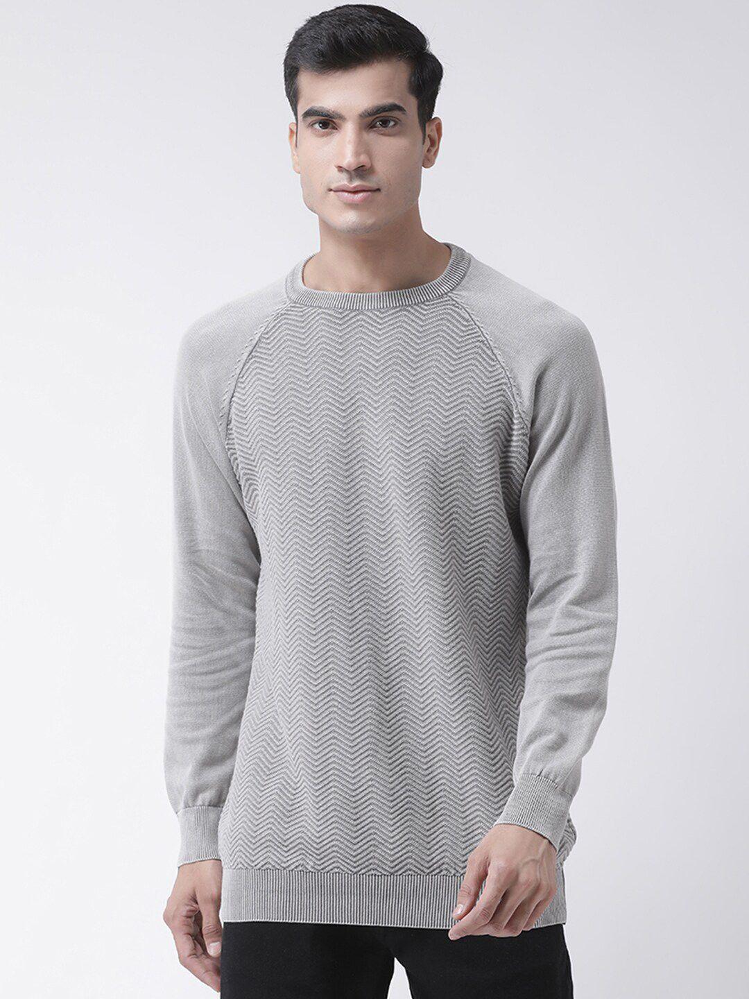 club york men grey acrylic sweater