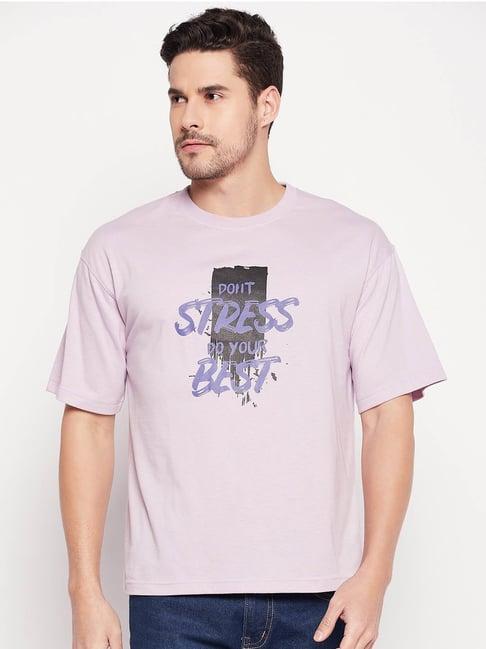 club york men lilac printed round neck t-shirt