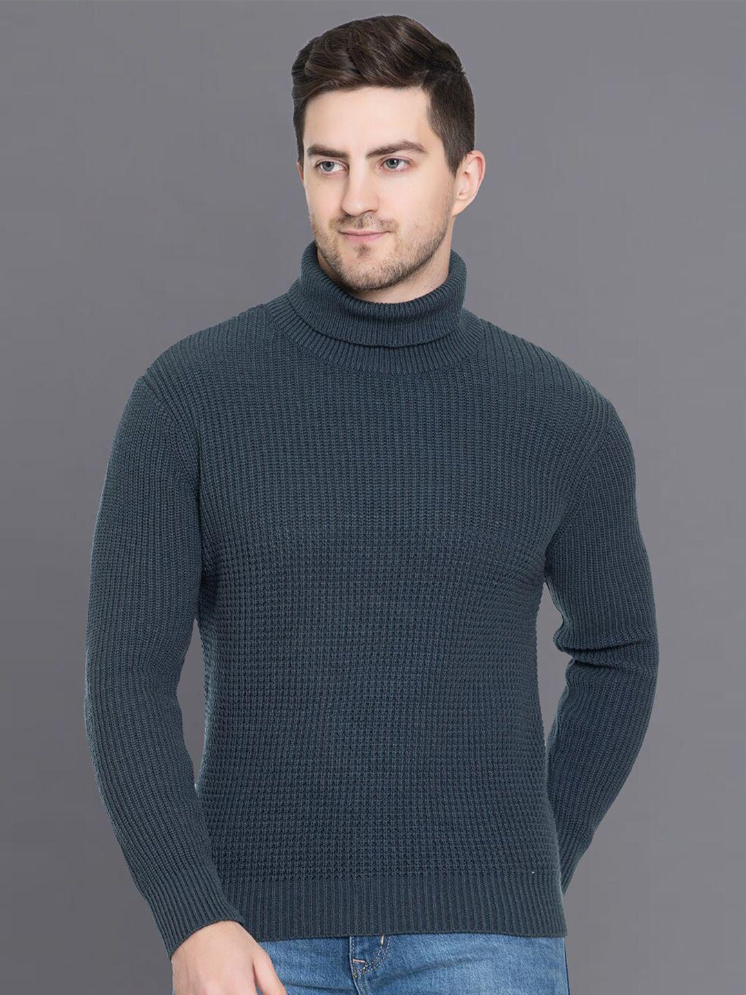 club york men ribbed turtle neck acrylic pullover