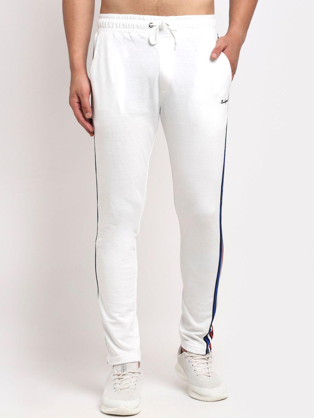 club york men white solid track pants