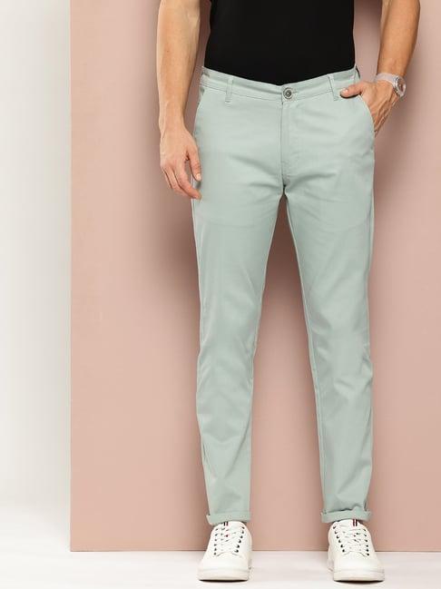 club york mint green regular fit flat front trousers