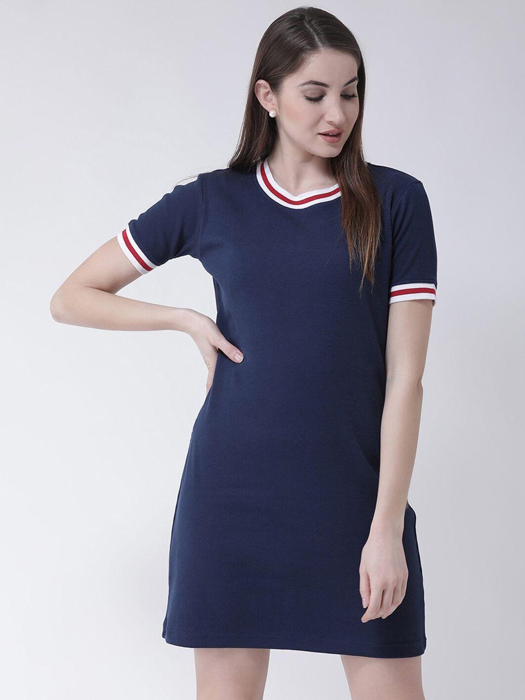 club york navy blue solid t-shirt dress