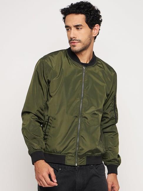 club york olive regular fit bomber jacket