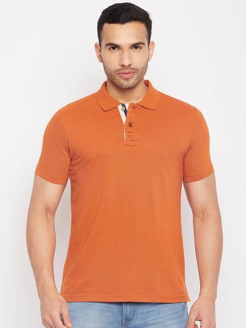 club york orange regular fit polo t-shirt