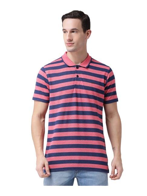 club york pink striped polo t-shirt