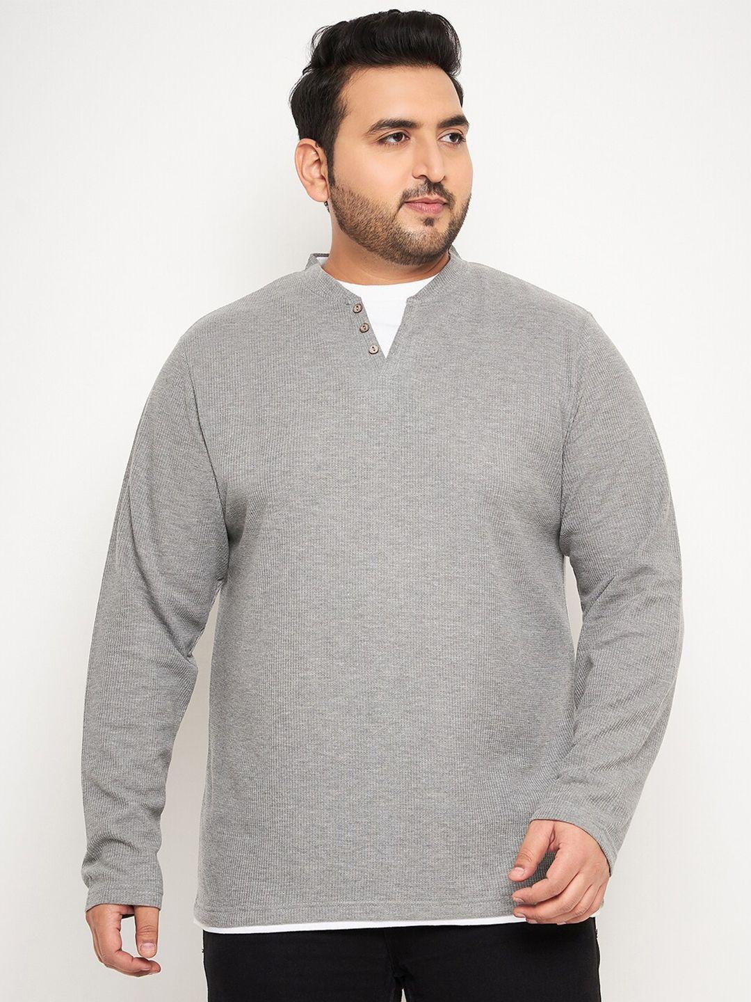 club york plus size henley neck cotton t-shirt