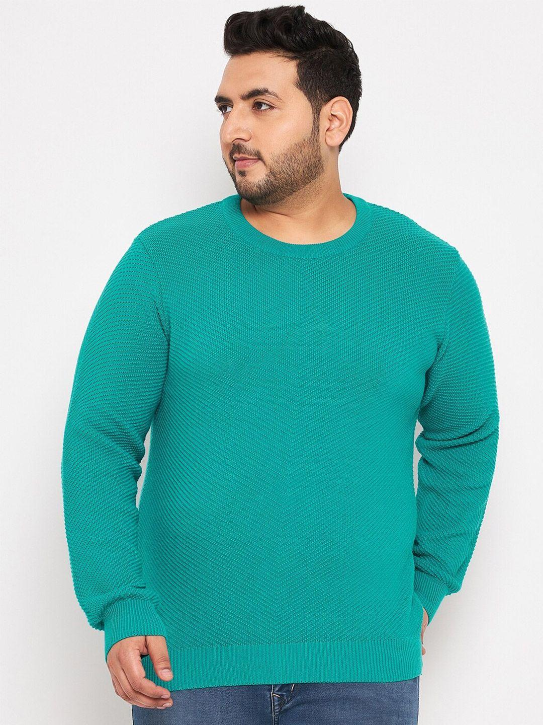 club york plus size self design ribbed cotton pullover sweaters