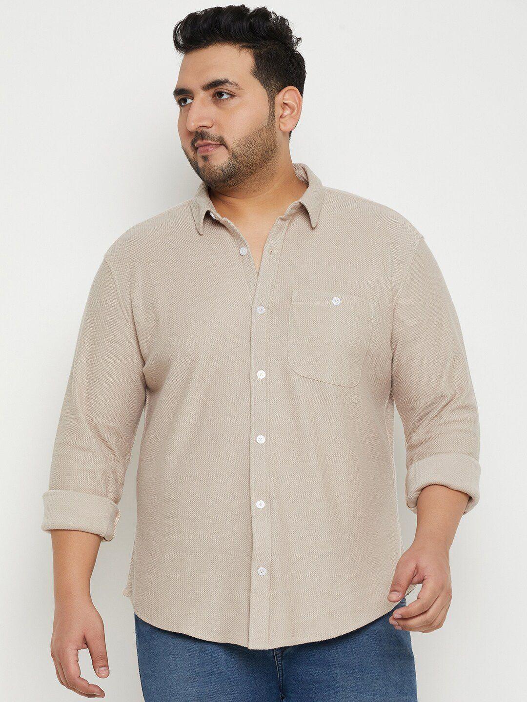 club york plus size spread collar cotton casual shirt