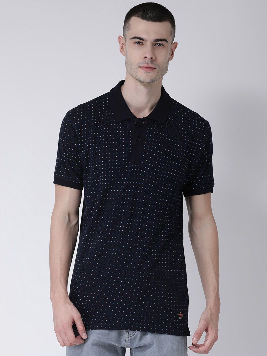 club york polka dots printed polo collar cotton casual t-shirt