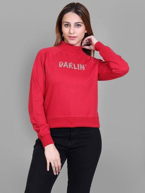 club york red graphic print sweatshirt