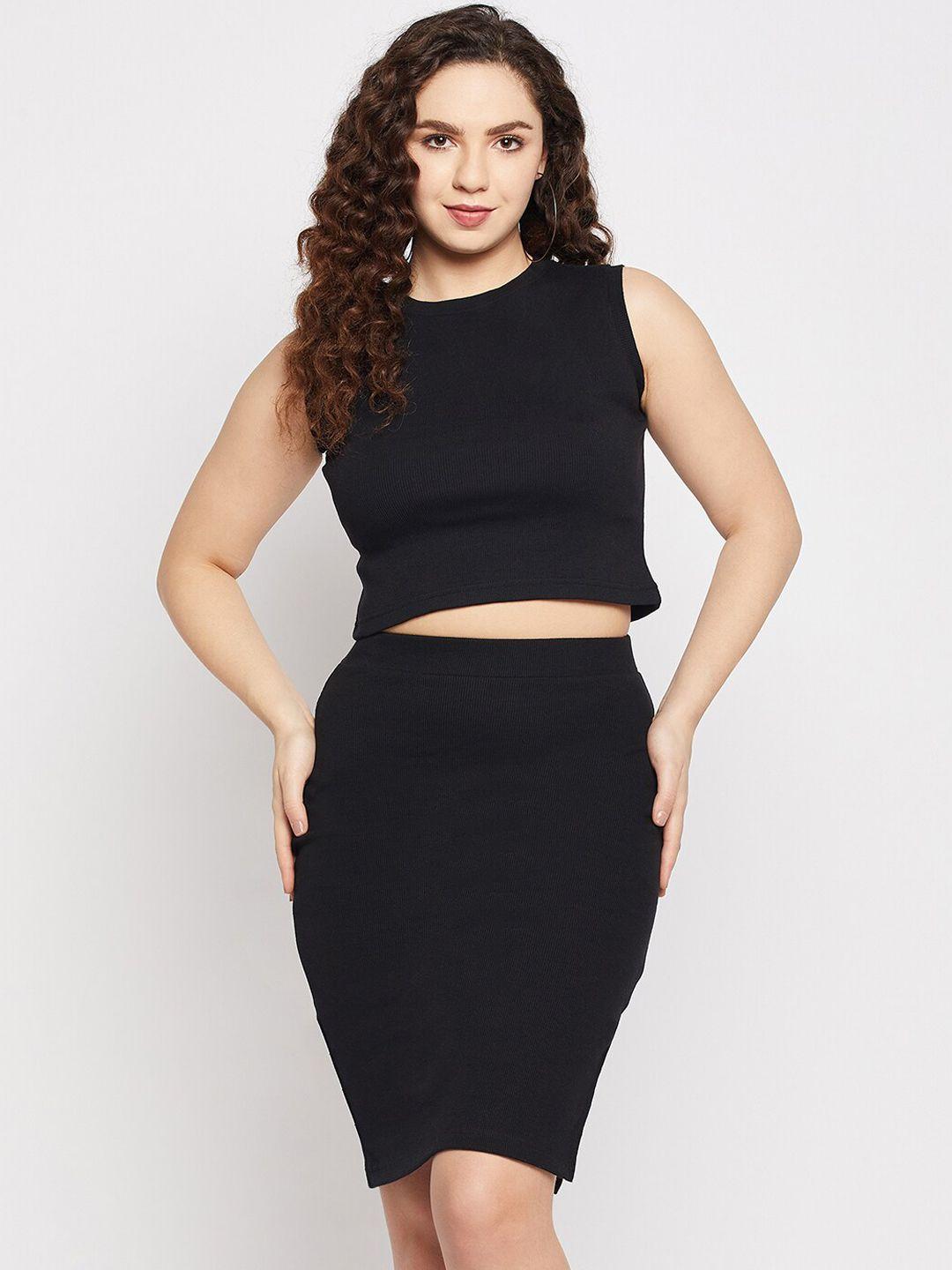 club york ribbed crop top & skirt