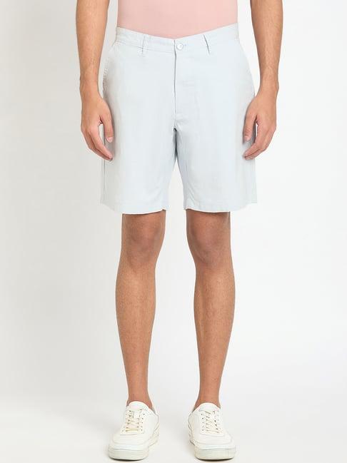 club york sky blue regular fit shorts